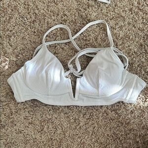 White Ribbed Bralette